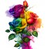 Sticker decorativ, Trandafiri, Verde, 74 cm, 1354STK