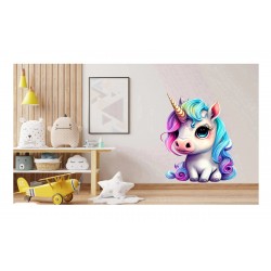 Sticker decorativ, Unicorn, Alb, 75 cm, 1202STK-2