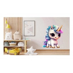Sticker decorativ, Unicorn, Albastru, 75 cm, 1202STK-1