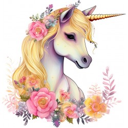 Sticker decorativ, Unicorn, Galben, 61 cm, 1287STK-2