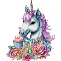 Sticker decorativ, Unicorn, Mov, 74 cm, 1333STK