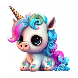 Sticker decorativ, Unicorn, Multicolor, 75 cm, 1202STK-4