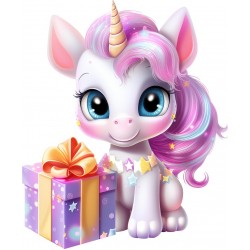 Sticker decorativ, Unicorn, Roz, 72 cm, 1333STK-3