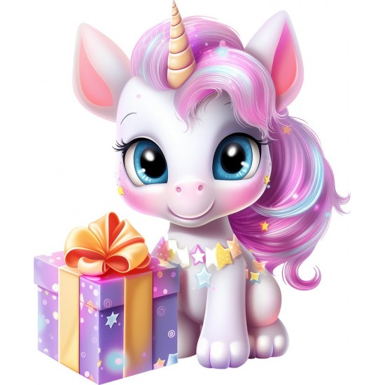 Sticker decorativ, Unicorn, Roz, 72 cm, 1333STK-3