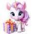Sticker decorativ, Unicorn, Roz, 72 cm, 1333STK-3