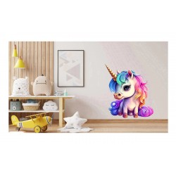 Sticker decorativ, Unicorn, Roz, 75 cm, 1202STK-3