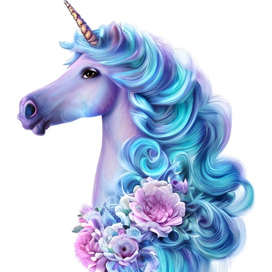 Sticker decorativ, Unicorn, Turcoaz, 67 cm, 1233STK