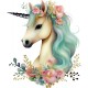 Sticker decorativ, Unicorn, Turcoaz, 70 cm, 1287STK