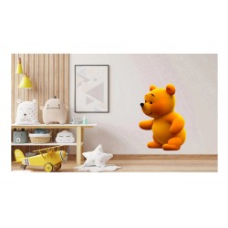 Sticker decorativ, Ursul Winnie the Pooh, Galben, 85 cm, 1228STK