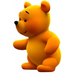 Sticker decorativ, Ursul Winnie the Pooh, Galben, 85 cm, 1228STK