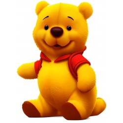 Sticker decorativ, Ursuletul Winnie the Pooh, Galben, 80 cm, 1245STK