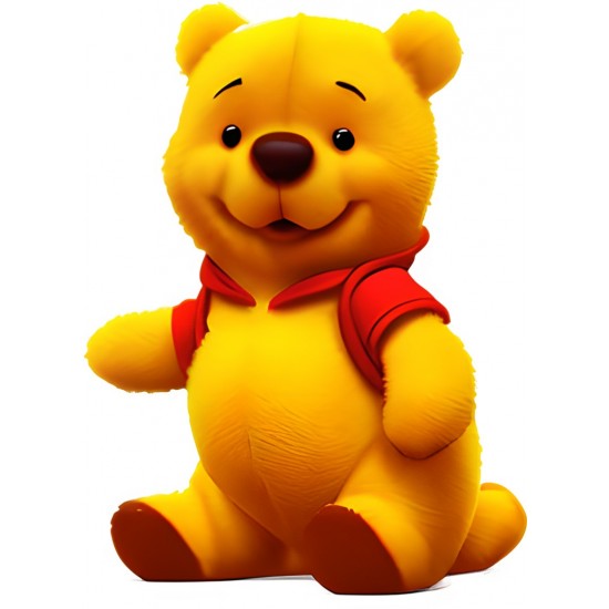 Sticker decorativ, Ursuletul Winnie the Pooh, Galben, 80 cm, 1245STK