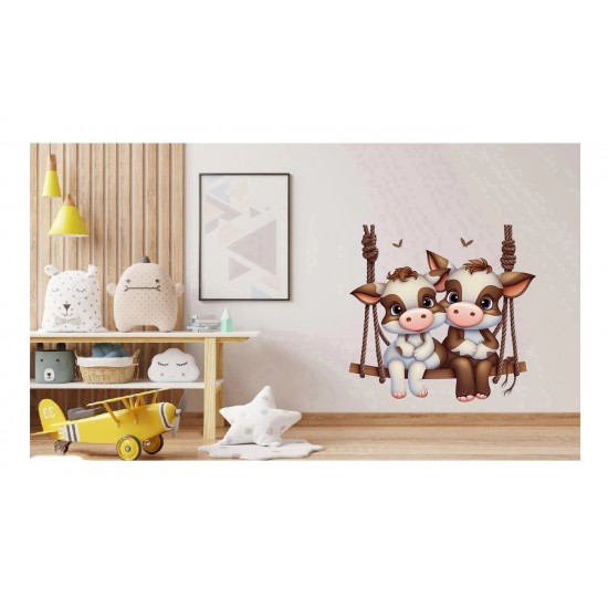 Sticker decorativ, Vacute, Maro, 60 cm, 1267STK-4