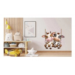 Sticker decorativ, Vacute, Maro, 63 cm, 1267STK-1