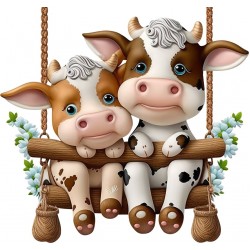 Sticker decorativ, Vacute, Maro, 63 cm, 1267STK