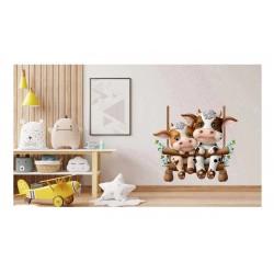 Sticker decorativ, Vacute, Maro, 63 cm, 1267STK