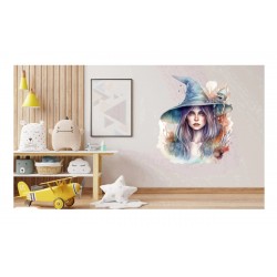 Sticker decorativ, Vrajitoare, Turcoaz, 71 cm, 1285STK-2
