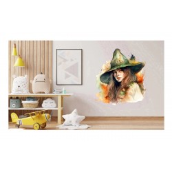 Sticker decorativ, Vrajitoare, Verde, 68 cm, 1285STK-3