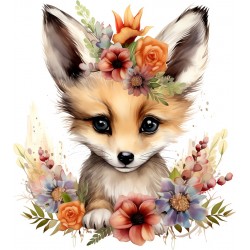 Sticker decorativ, Vulpe, Gri, 67 cm, 1351STK