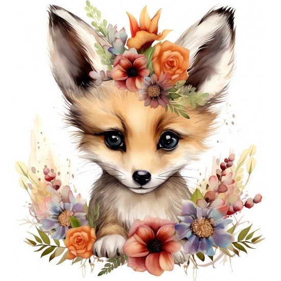 Sticker decorativ, Vulpe, Gri, 67 cm, 1351STK