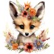 Sticker decorativ, Vulpe, Gri, 67 cm, 1351STK