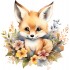 Sticker decorativ, Vulpe, Maro, 60 cm, 1351STK-4