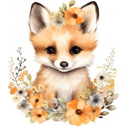 Sticker decorativ, Vulpe, Maro, 68 cm, 1351STK-3