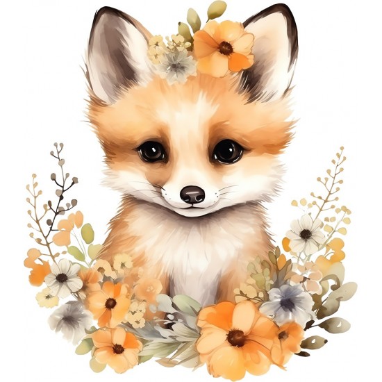 Sticker decorativ, Vulpe, Maro, 68 cm, 1351STK-3