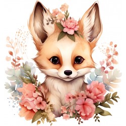 Sticker decorativ, Vulpe, Portocaliu, 64 cm, 1351STK-2