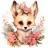 Sticker decorativ, Vulpe, Portocaliu, 64 cm, 1351STK-2