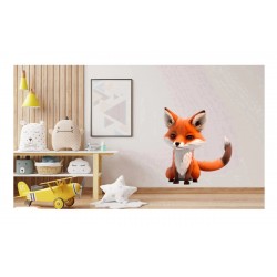Sticker decorativ, Vulpe, Portocaliu, 69 cm, 1253STK