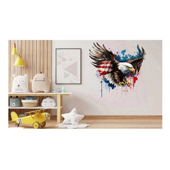 Sticker decorativ, Vultur American, Multicolor, 60 cm, 1270STK-3