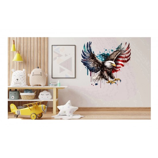 Sticker decorativ, Vultur American, Multicolor, 61 cm, 1270STK-1