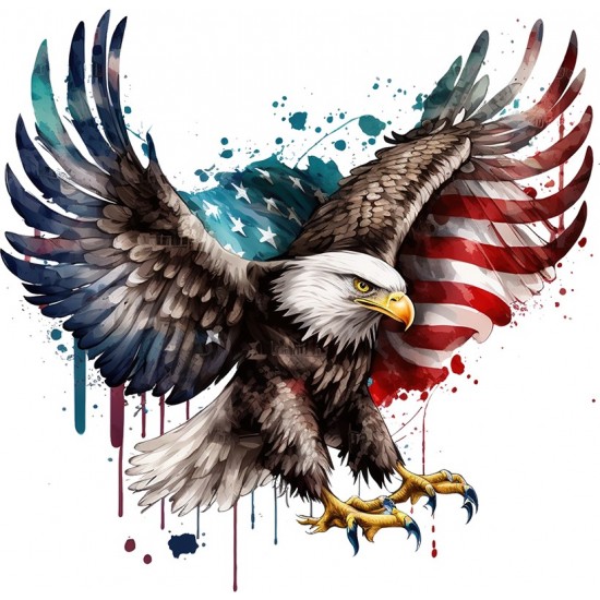 Sticker decorativ, Vultur American, Multicolor, 61 cm, 1270STK-1