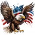 Sticker decorativ, Vultur American, Multicolor, 62 cm, 1270STK