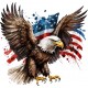 Sticker decorativ, Vultur American, Multicolor, 62 cm, 1270STK
