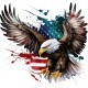 Sticker decorativ, Vultur American, Multicolor, 63 cm, 1270STK-4