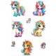 Sticker decorativ Waterproof cu Unicorni,  90x60 cm, 1314STK-1