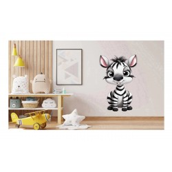 Sticker decorativ, Zebra, Alb, 90 cm, 1293STK-6 Sticker decorativ, Zebra, Alb, 90 cm, 1293STK-6