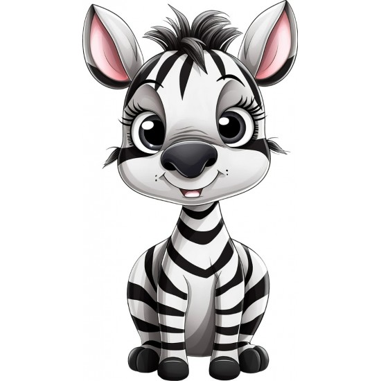 Sticker decorativ, Zebra, Alb, 90 cm, 1293STK-6 Sticker decorativ, Zebra, Alb, 90 cm, 1293STK-6