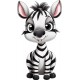 Sticker decorativ, Zebra, Alb, 90 cm, 1293STK-6 Sticker decorativ, Zebra, Alb, 90 cm, 1293STK-6