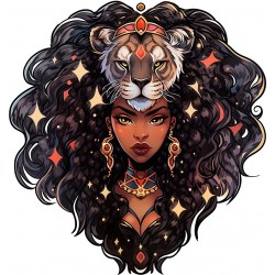 Sticker decorativ, Zodiac Leu, Negru, 1377STK-5