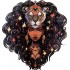 Sticker decorativ, Zodiac Leu, Negru, 1377STK-5