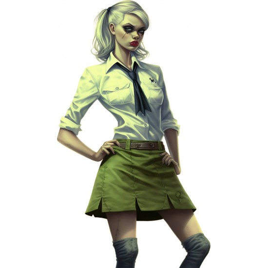 Sticker decorativ, Zombie, Waterproof, Verde, 90 cm, 1306STK-7
