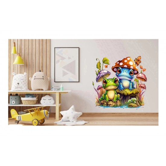 Sticker decorativ cu Broscute, Multicolor, 60 cm, 1200STK-2